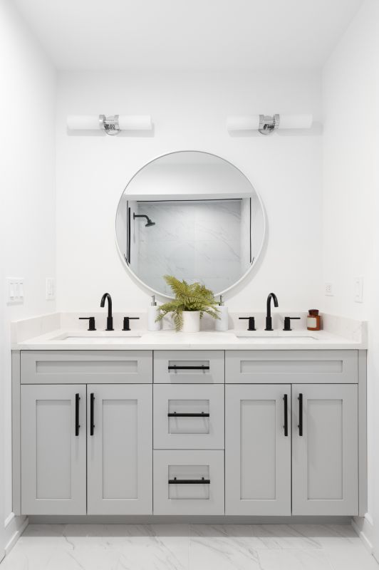 Minimalist vanity with integrated lighting