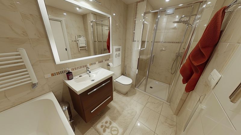Open concept bathroom with modern fixtures